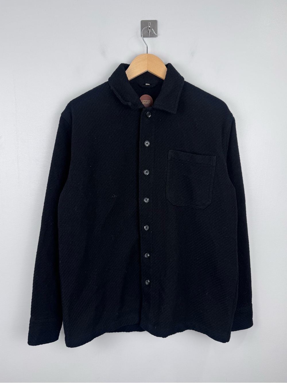 Common People Men Black Button Down Overshirt Size Medium